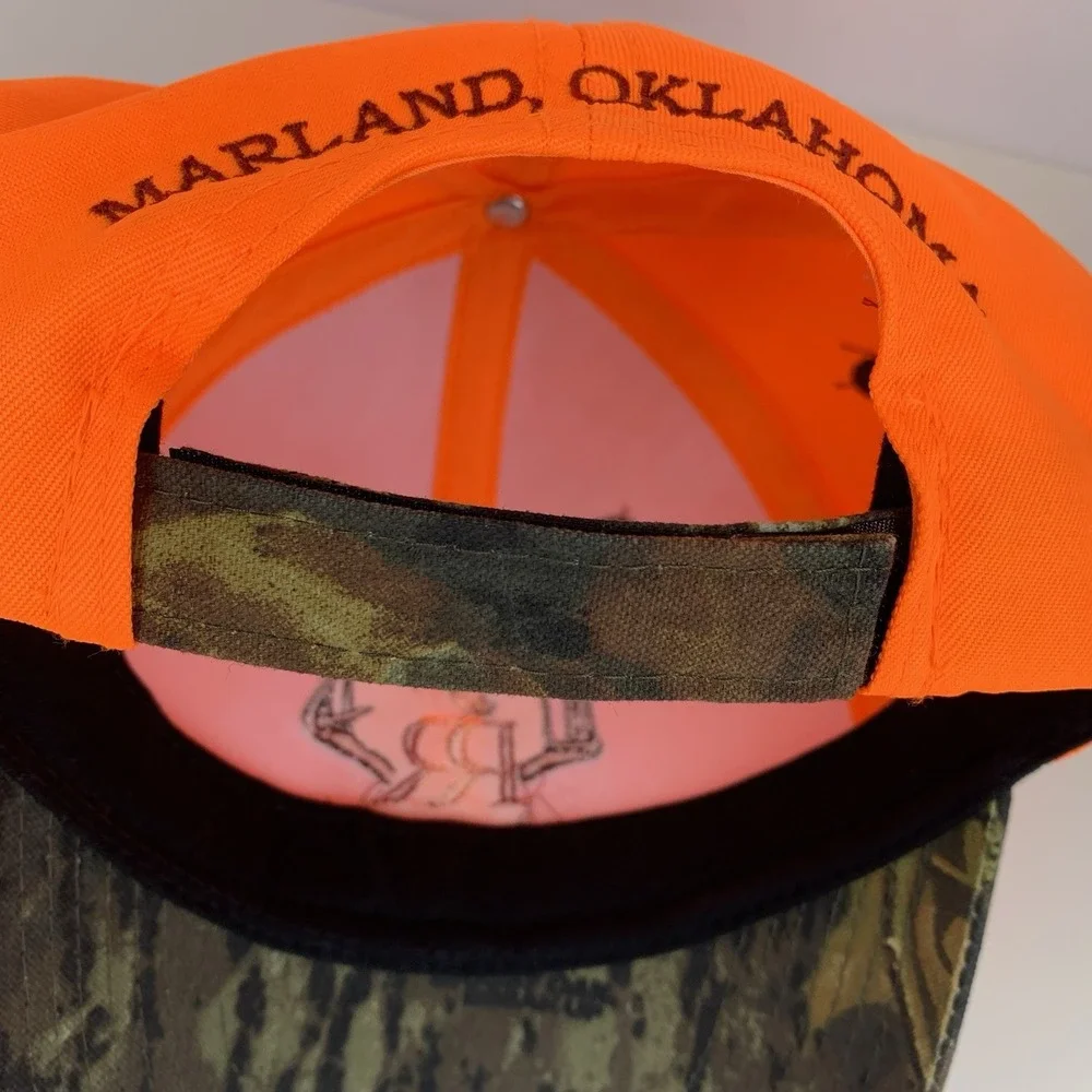 Red Rock Ranch Hat Marland OK Blaze Orange Camo Adjustable Structured Cap